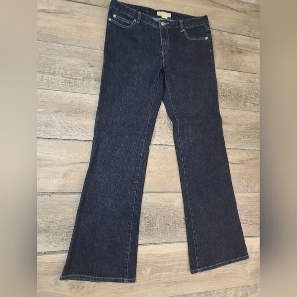 Michael Kors Dark Wash Bootcut Jeans Size 8 Stretch Denim Pants - Picture 6 of 13